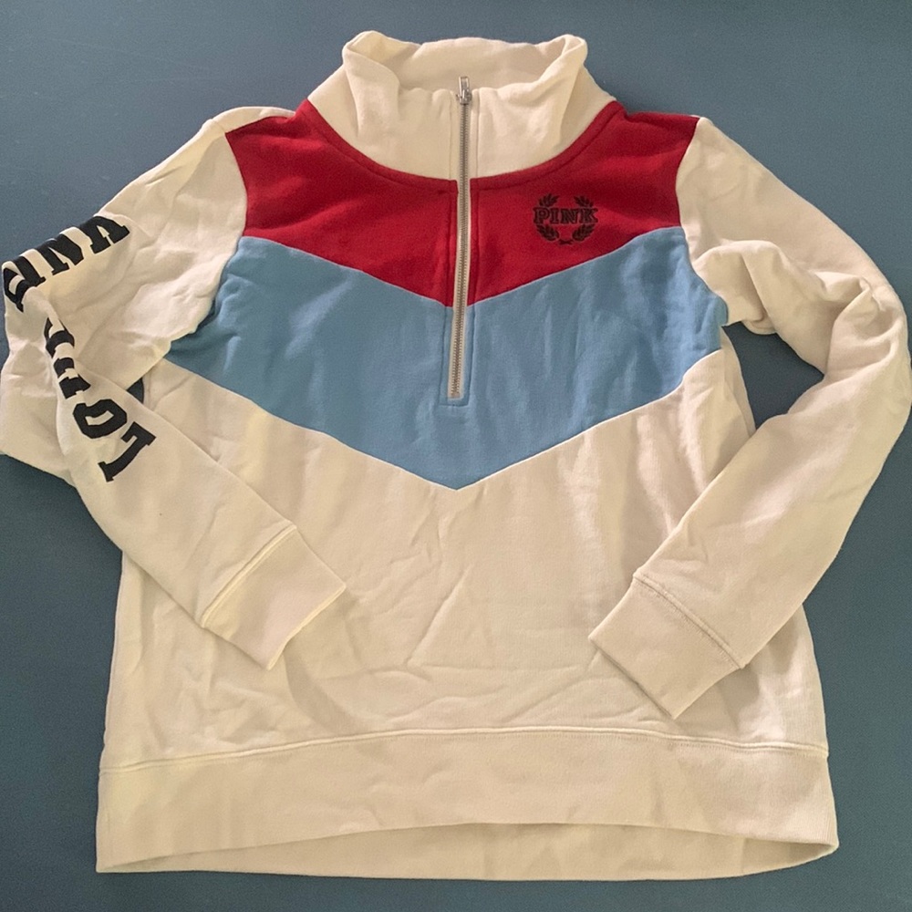 Like new PINK brand 1/2 zip  sweatshirt